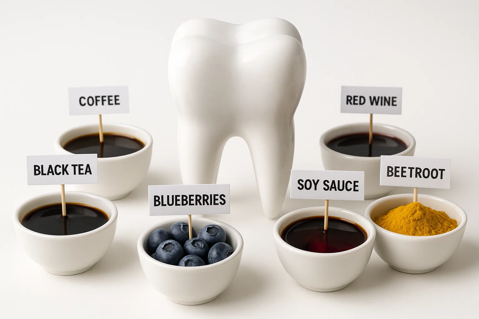 Ejemplos de alimentos que manchan los dientes