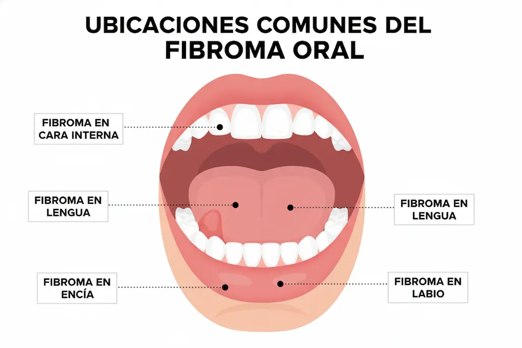 Fibroma oral, lugares comunes